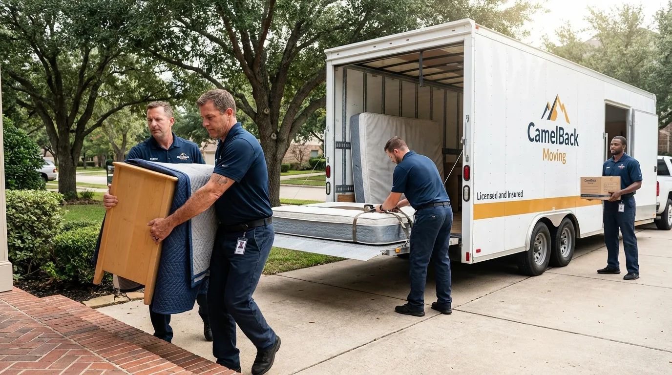Crew loading residential truck for cross-state move from Jackson, NJ